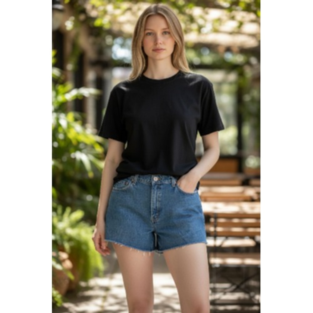Vintage Levis 550 Shorts Womens 12 Blue Denim High Rise Cutoff Red Tab 90s